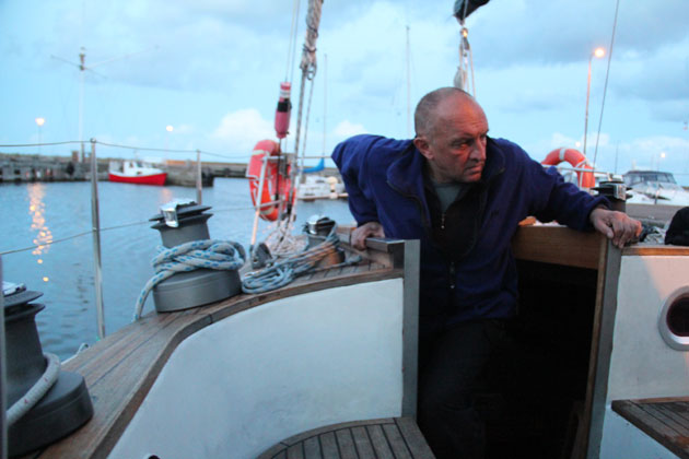 Grzegorz Majewski auf der Yacht "Maja", Hafen Nexö