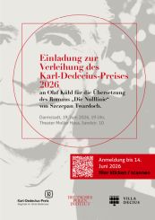 Karl Dedecius Preis 2026 f�r Olaf K�hl Einladung